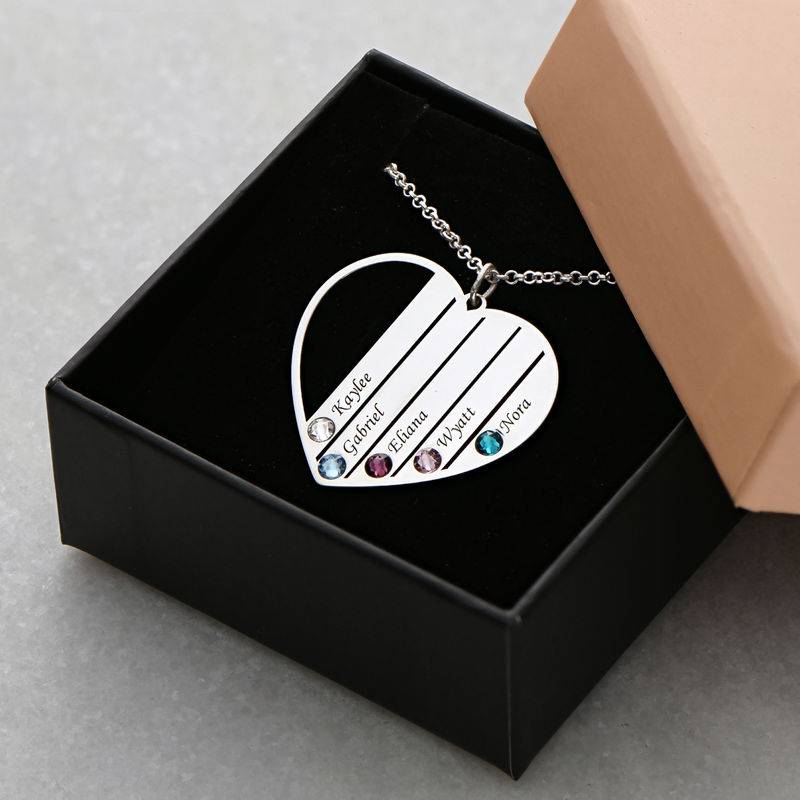Mom Birthstone Necklace in Sterling Silver