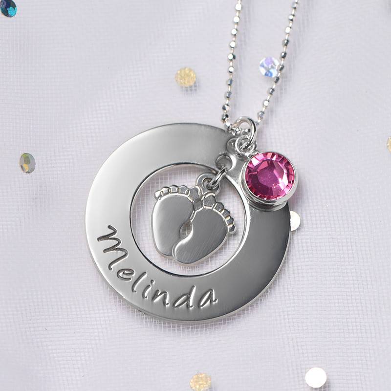 New Mom Necklace with Baby Feet