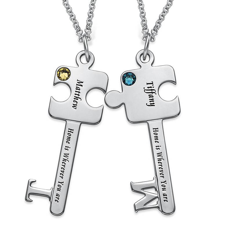 Personalized Puzzle Key Necklace Set