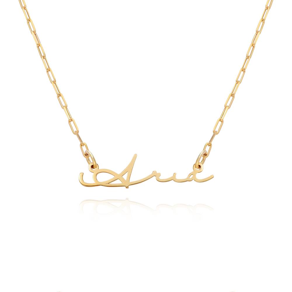 Signature Link Chain Name Necklace in 14K Yellow Gold-4 product photo