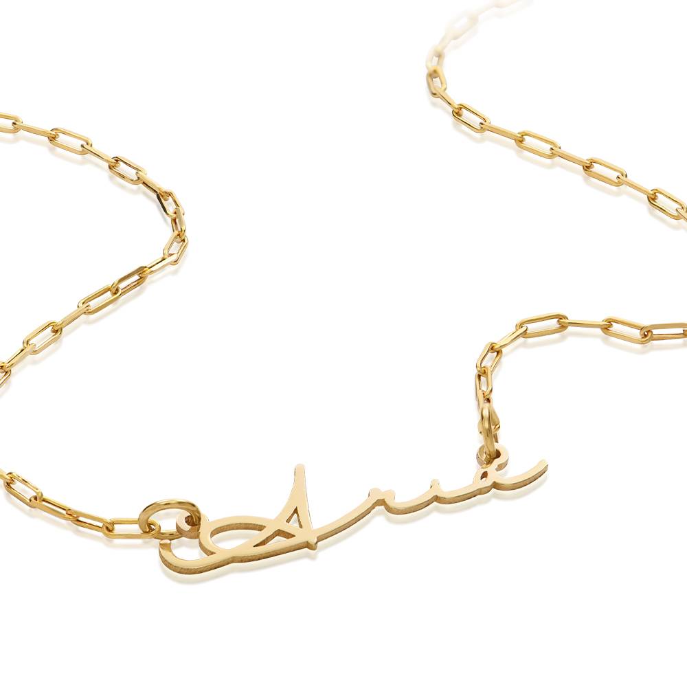 Signature Link Chain Name Necklace in 14K Yellow Gold-4 product photo