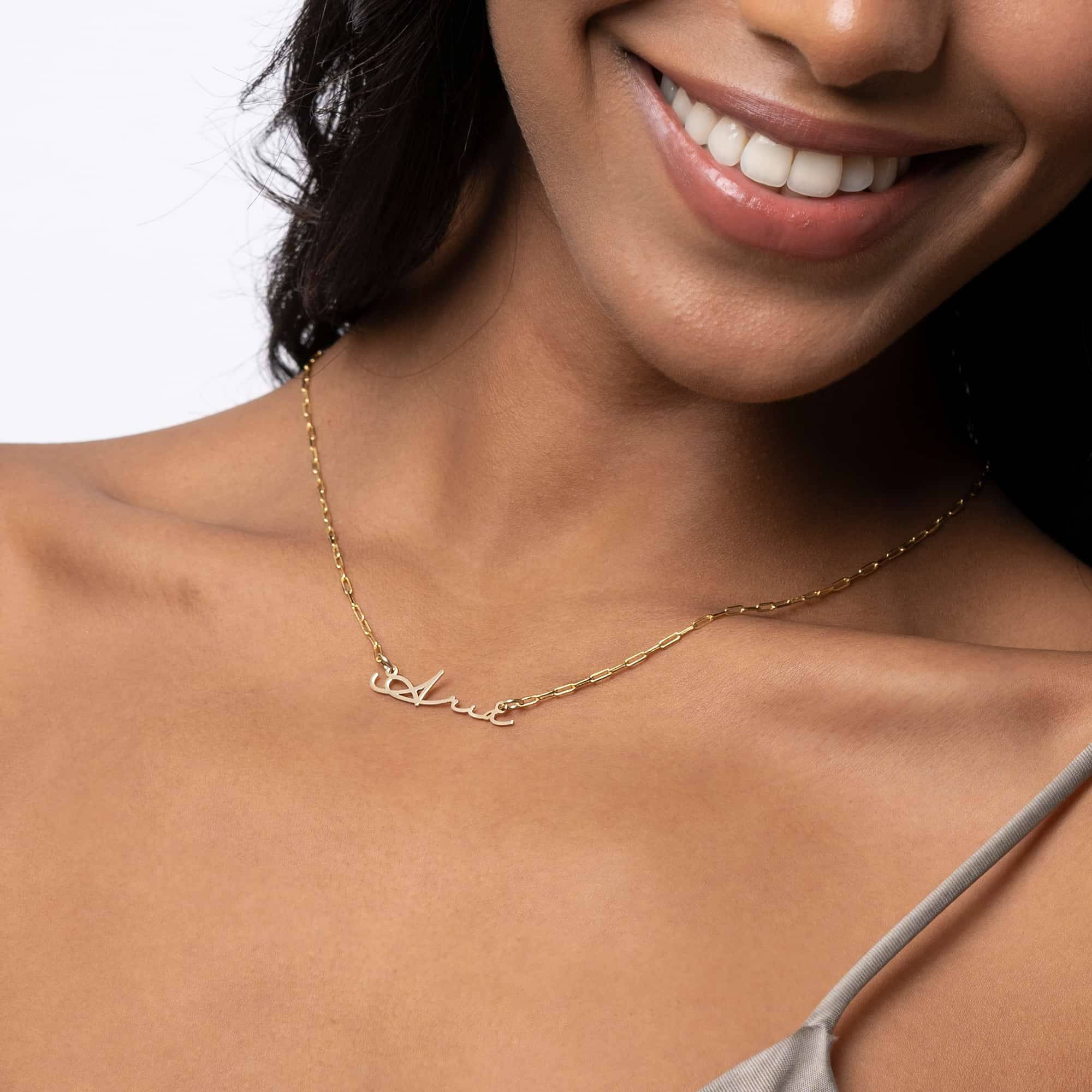 Signature Link Chain Name Necklace in 14K Yellow Gold-2 product photo