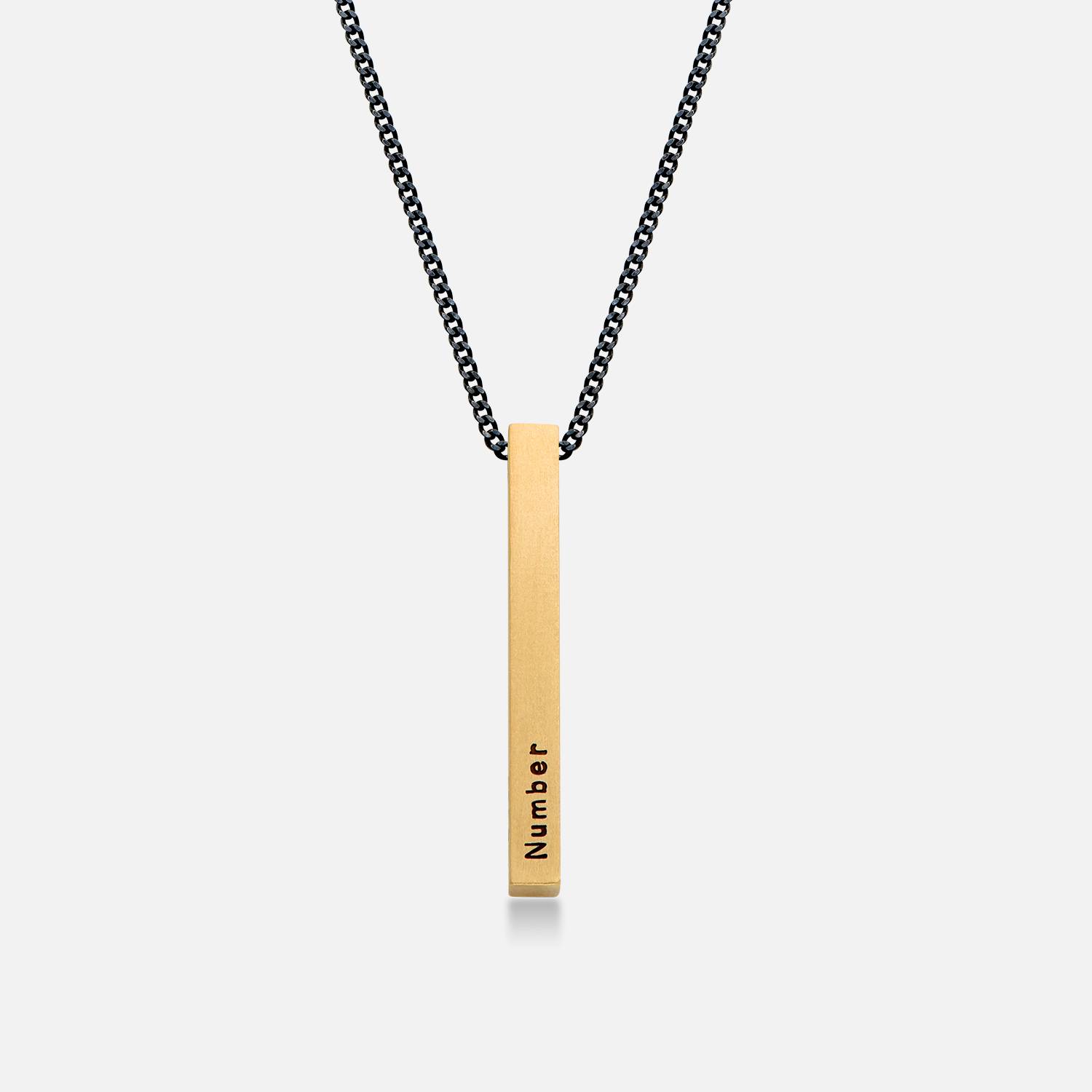 Men 3D Bar Necklace in 18K Gold Vermeil-1 product photo