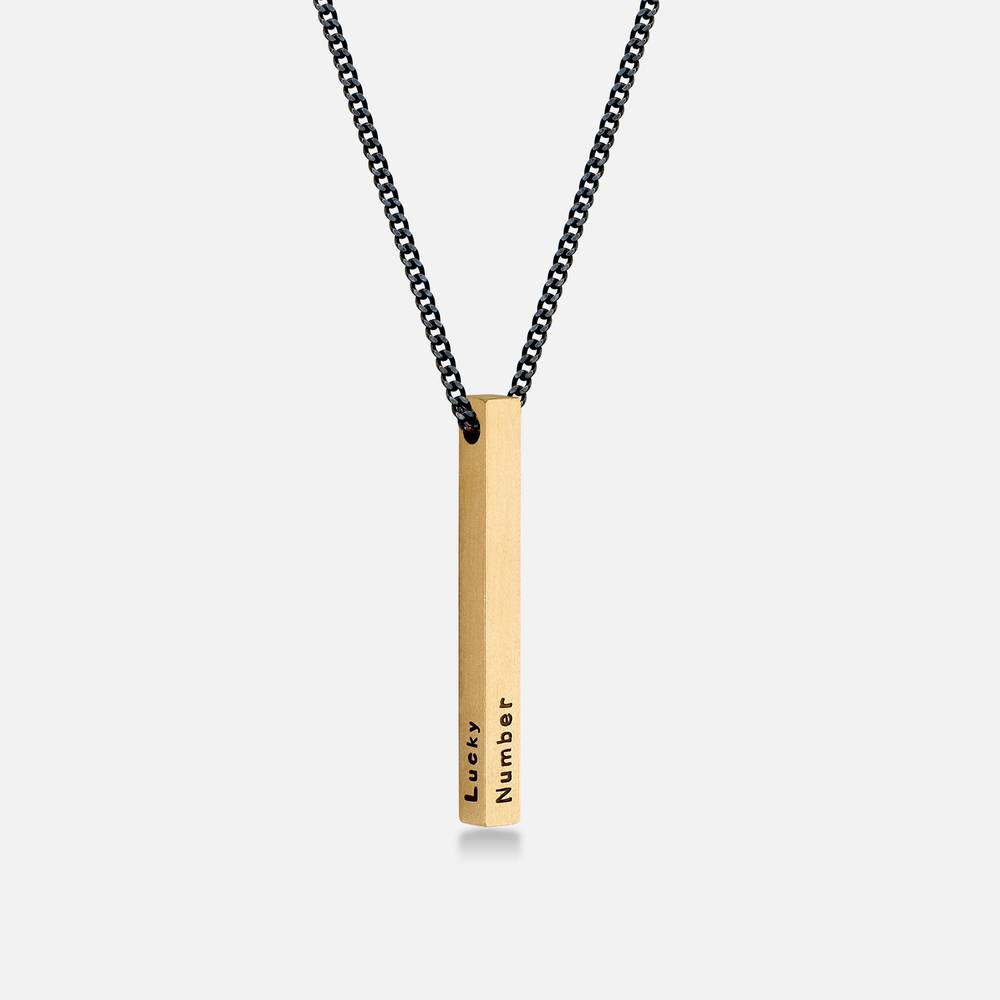 Men 3D Bar Necklace in 18K Gold Vermeil product photo
