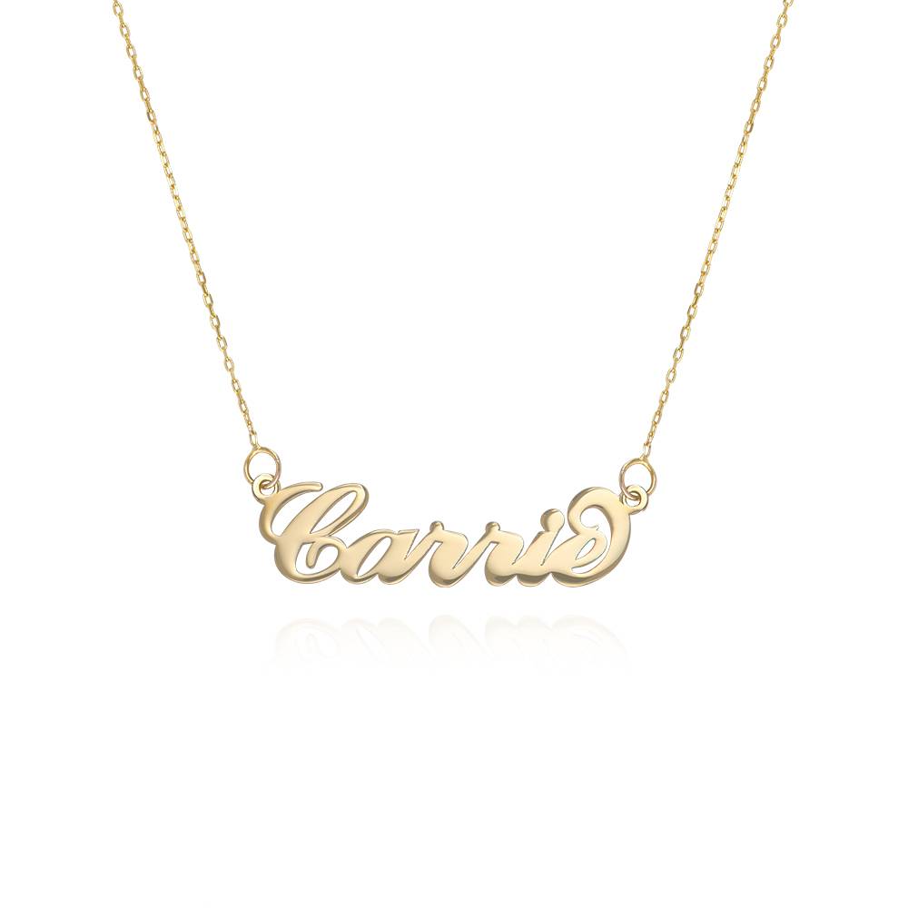 14k Gold Double Thickness Carrie-Style Name Necklace product photo