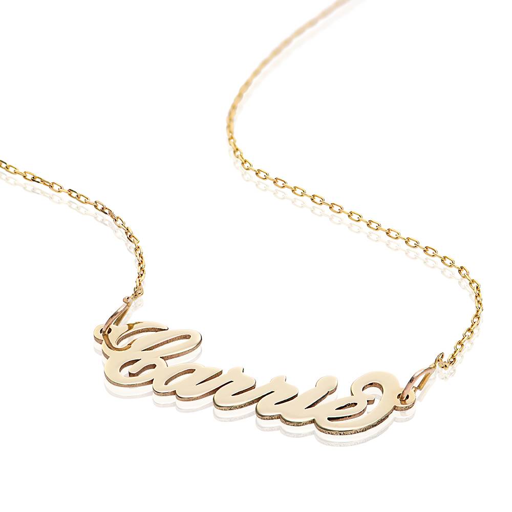 14k Gold Double Thickness Carrie-Style Name Necklace-3 product photo