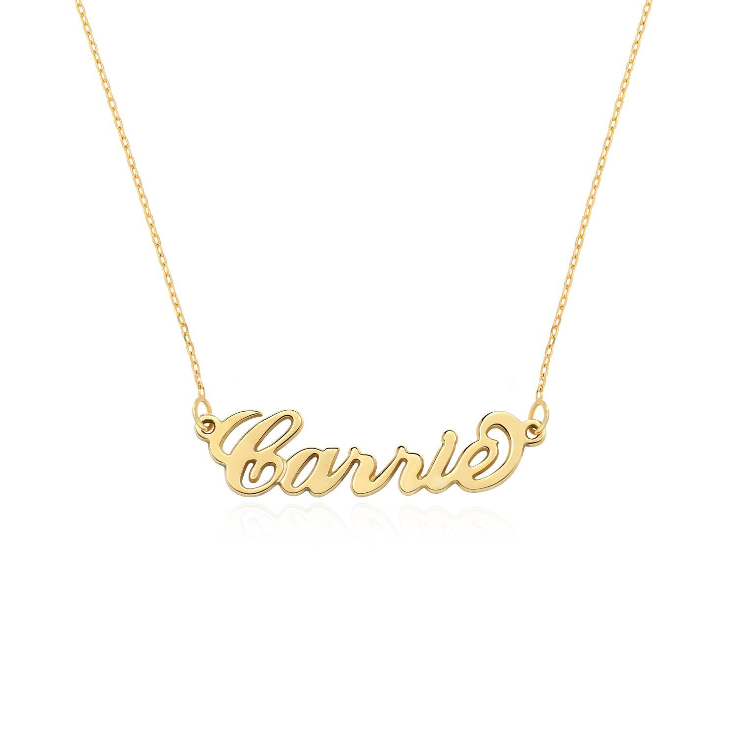 14k Gold Double Thickness Carrie-Style Name Necklace-1 product photo