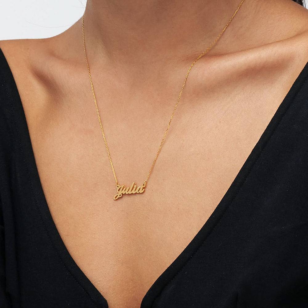 14k Gold Double Thickness Classic Name Necklace-1 product photo