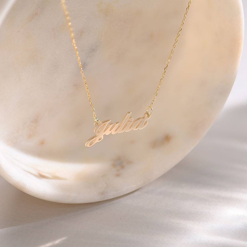 14k Gold Double Thickness Classic Name Necklace-2 product photo