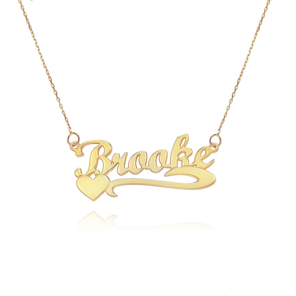 14k Gold Heart Name Necklace-3 product photo