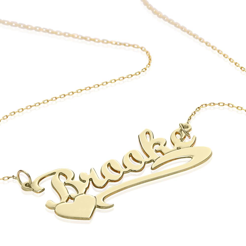 14k Gold Heart Name Necklace-4 product photo