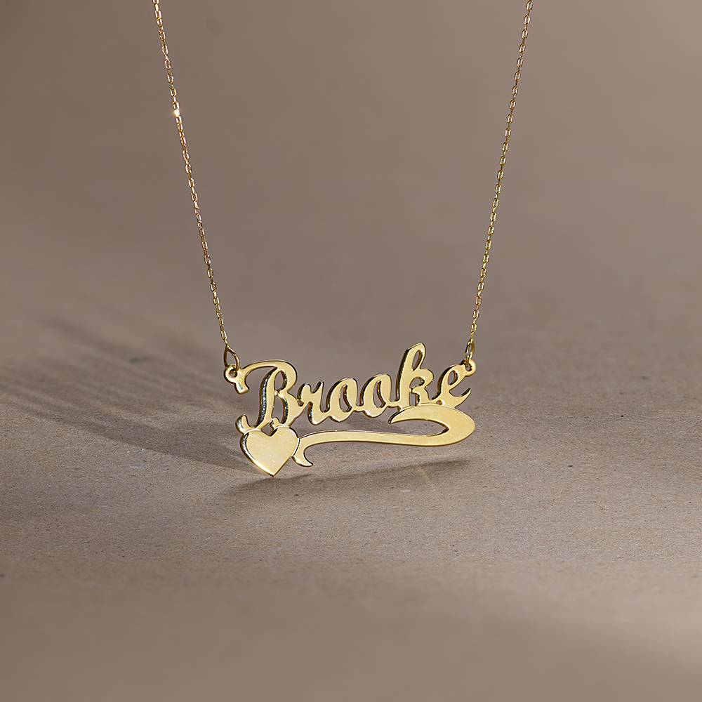 14k Gold Heart Name Necklace-1 product photo