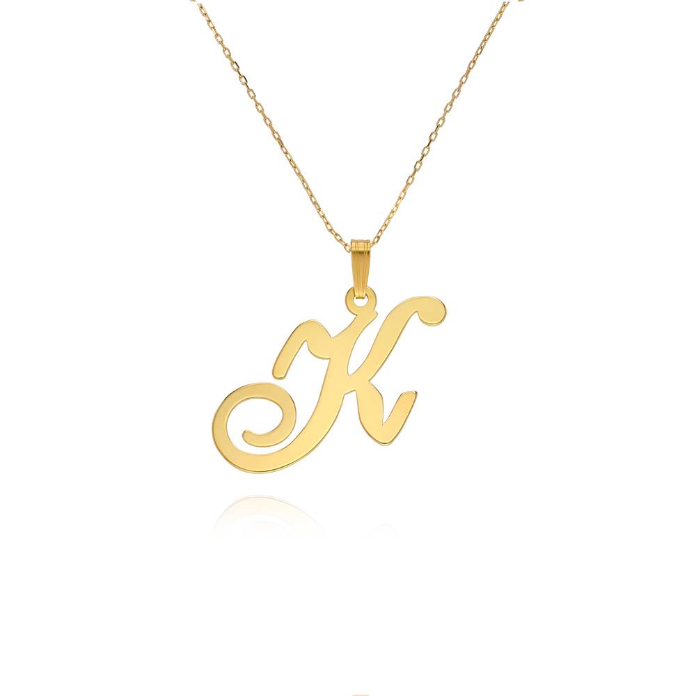 14K Solid Gold Initials Pendant with Your Choice of Letter-1 product photo