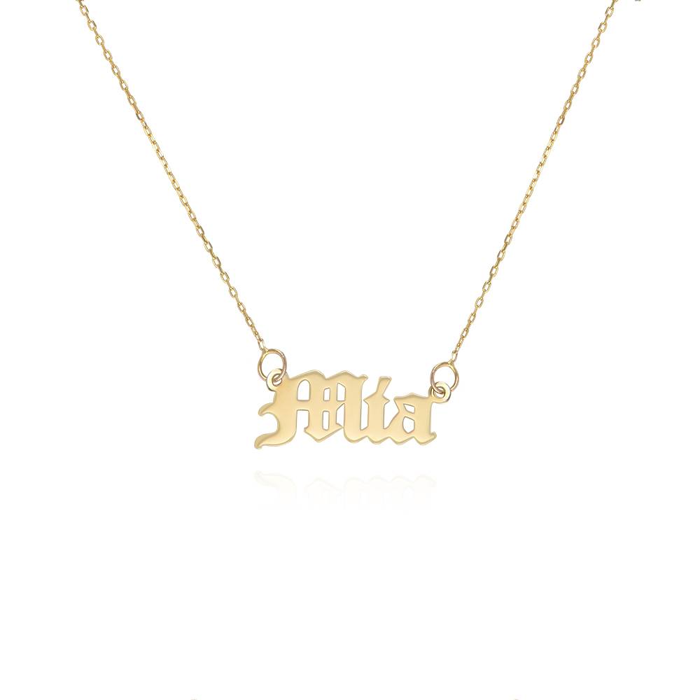 14k Gold Old English Style Name Necklace-2 product photo