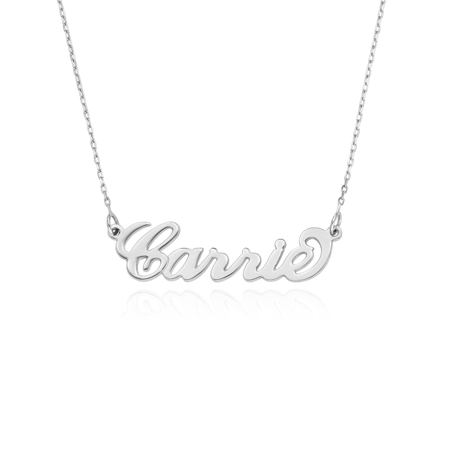14k White Gold Carrie-Style Name Necklace-1 product photo