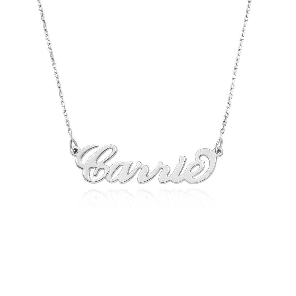 14k White Gold Carrie-Style Name Necklace product photo