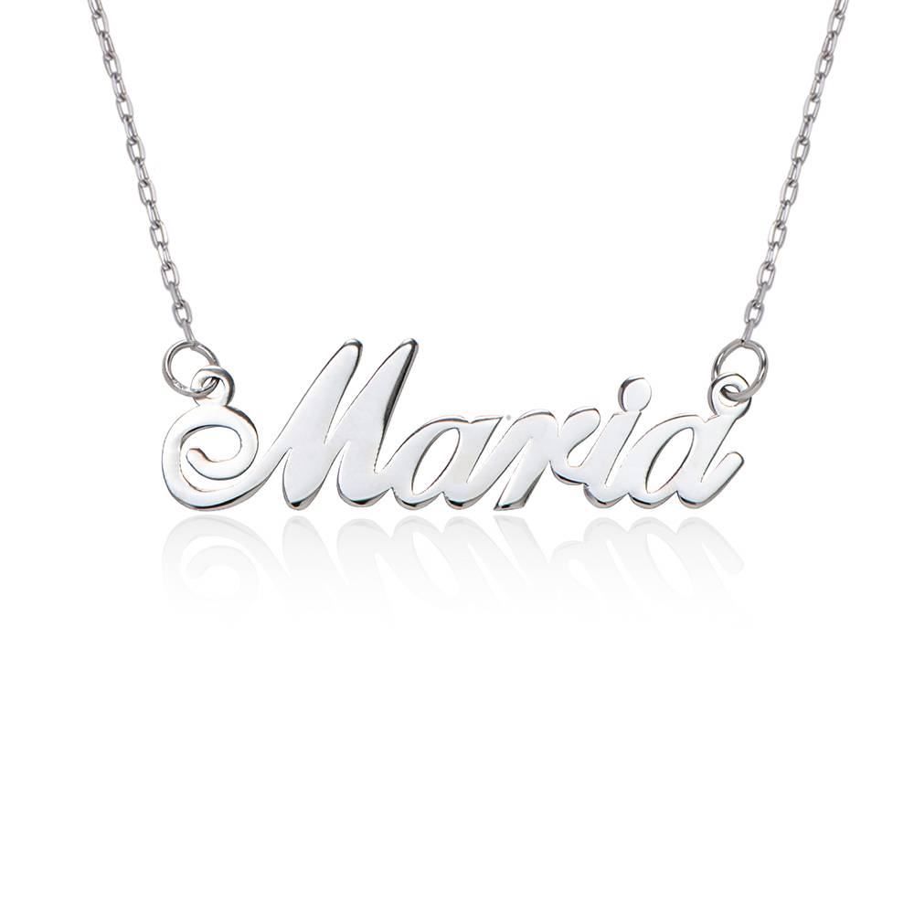 Classic Cocktail Name Necklace in 14k White Gold-4 product photo