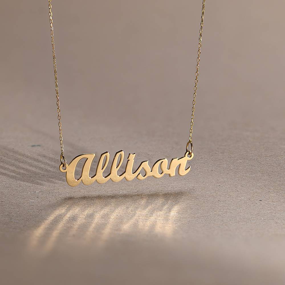 14k Yellow Gold Script Style Name Necklace-2 product photo