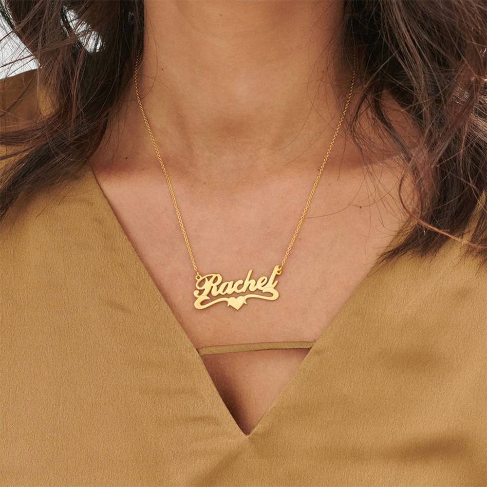 18k Gold Vermeil Middle Heart Name Necklace-1 product photo