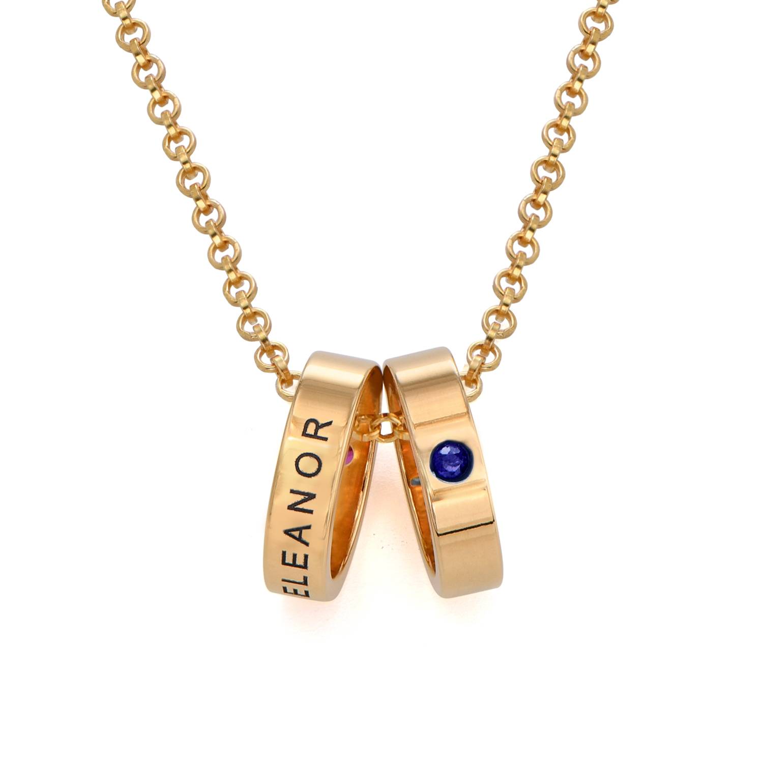 18k Gold Vermeil Mother Ring Necklace with Engraving-4 product photo