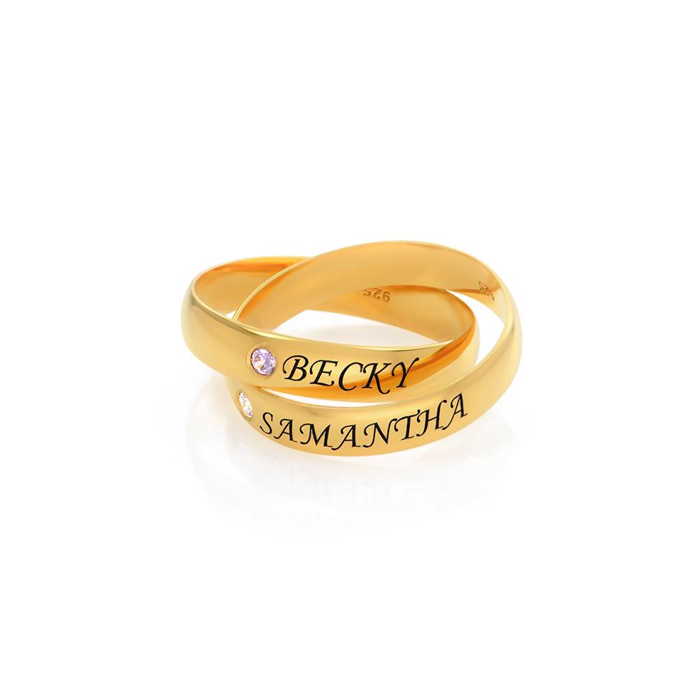 2 Charlize Russian Rings with Birthstone in 18K Gold Plating-1 product photo