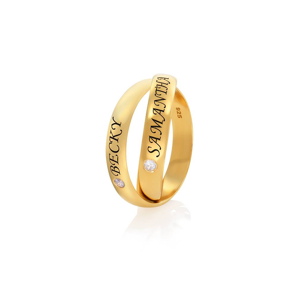 2 Charlize Russian Rings with Birthstone in 18K Gold Plating-2 product photo
