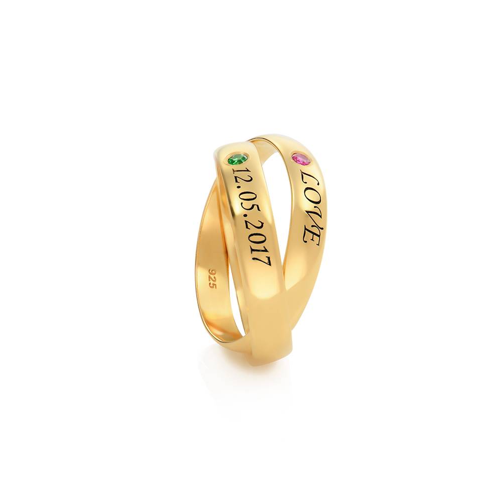 2 Charlize Russian Rings with Birthstone in 18K Gold Vermeil product photo