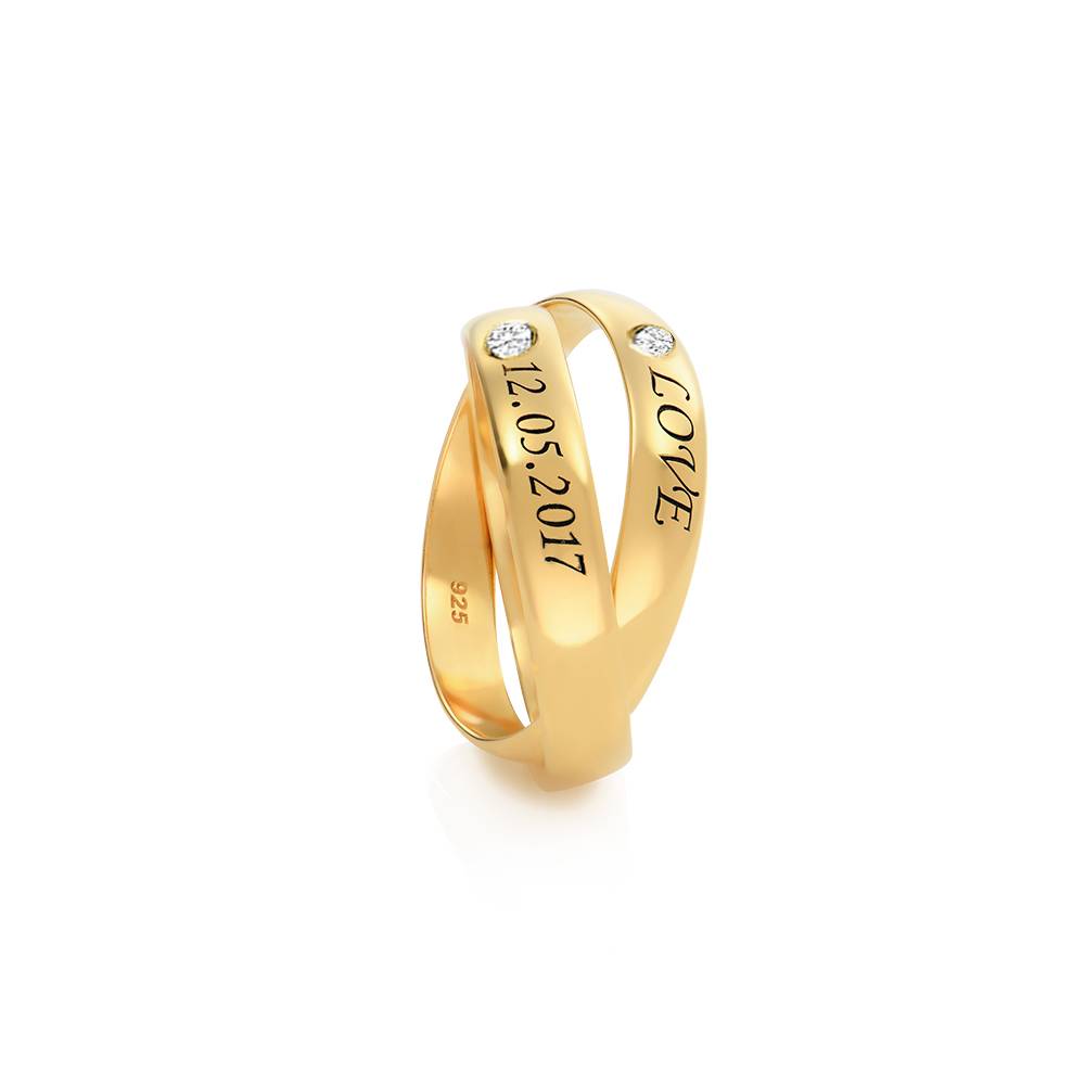 2 Charlize Russian Rings with Diamond in 18K Gold Vermeil-1 product photo