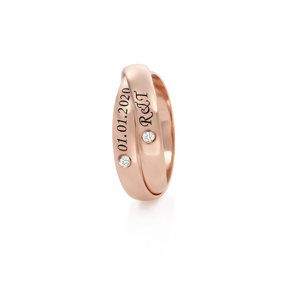 2 Charlize Russian Rings with Diamond in 18K Rose Gold Plating-2 product photo