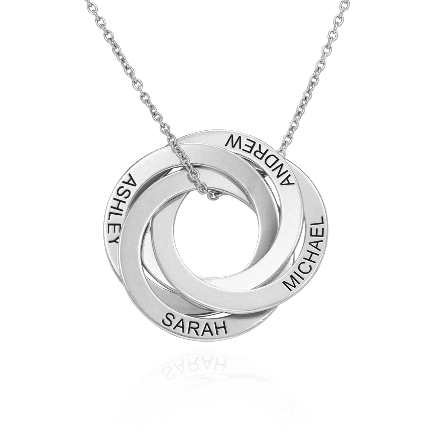 4 Russian Rings Necklace in 10k White Gold-1 product photo