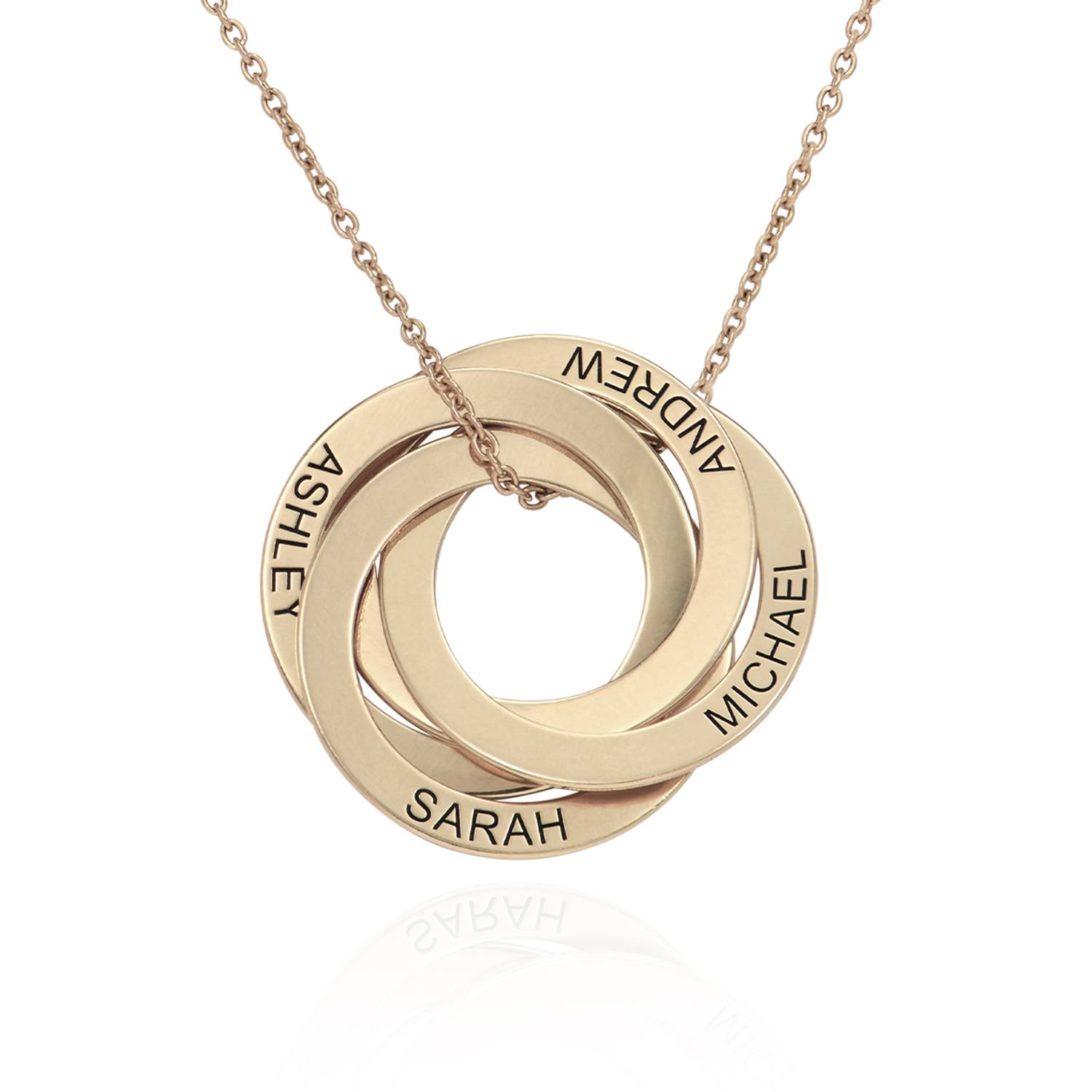 4 Russian Rings Necklace in 10k Yellow Gold-3 product photo