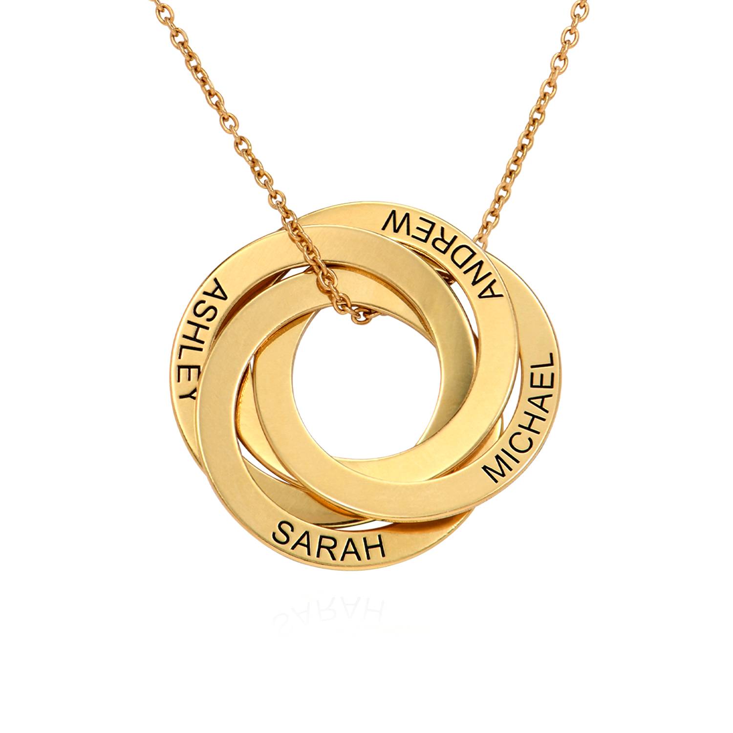 4 Russian Rings Necklace in 18k Gold Vermeil-4 product photo