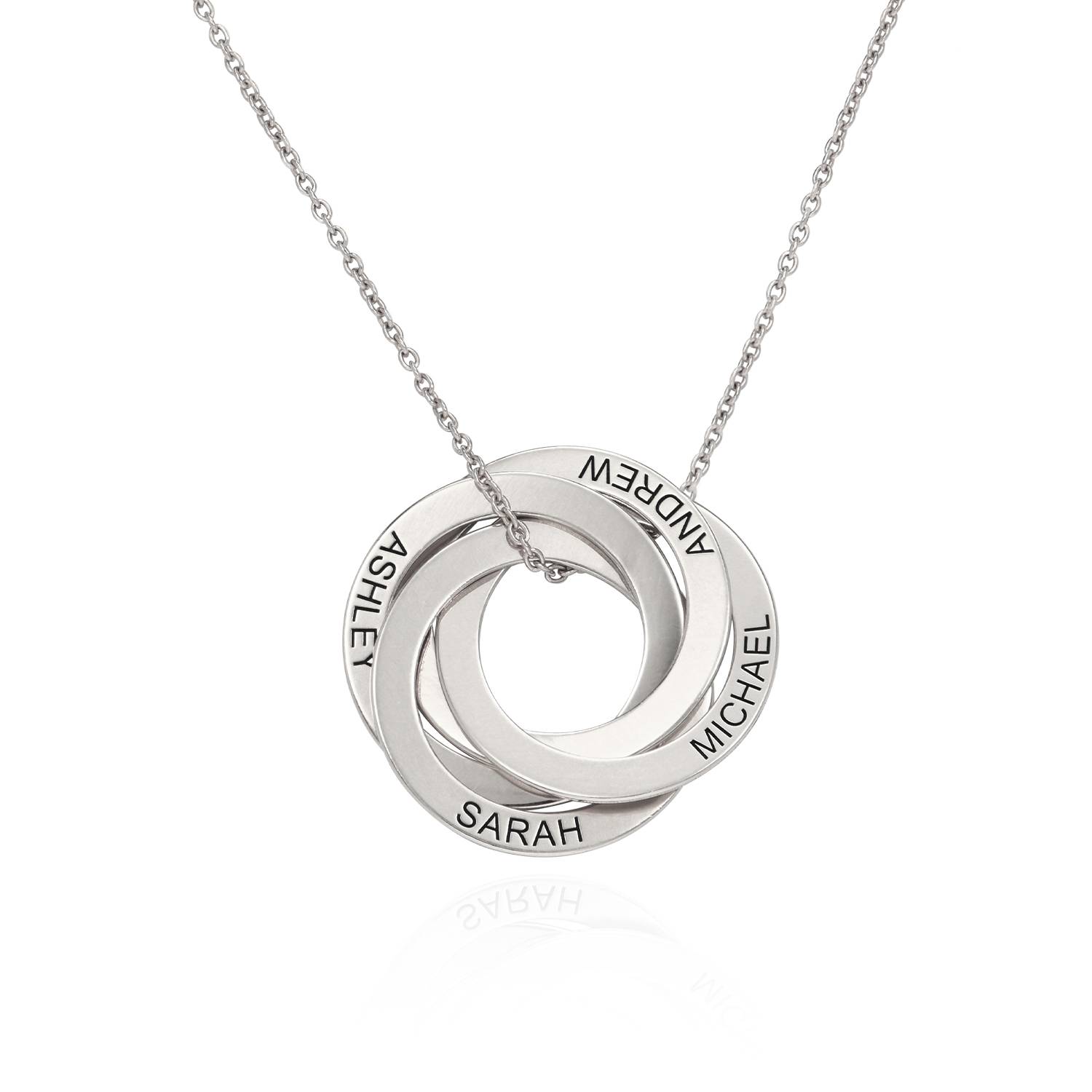 4 Russian Rings Necklace in Premium Silver-2 product photo