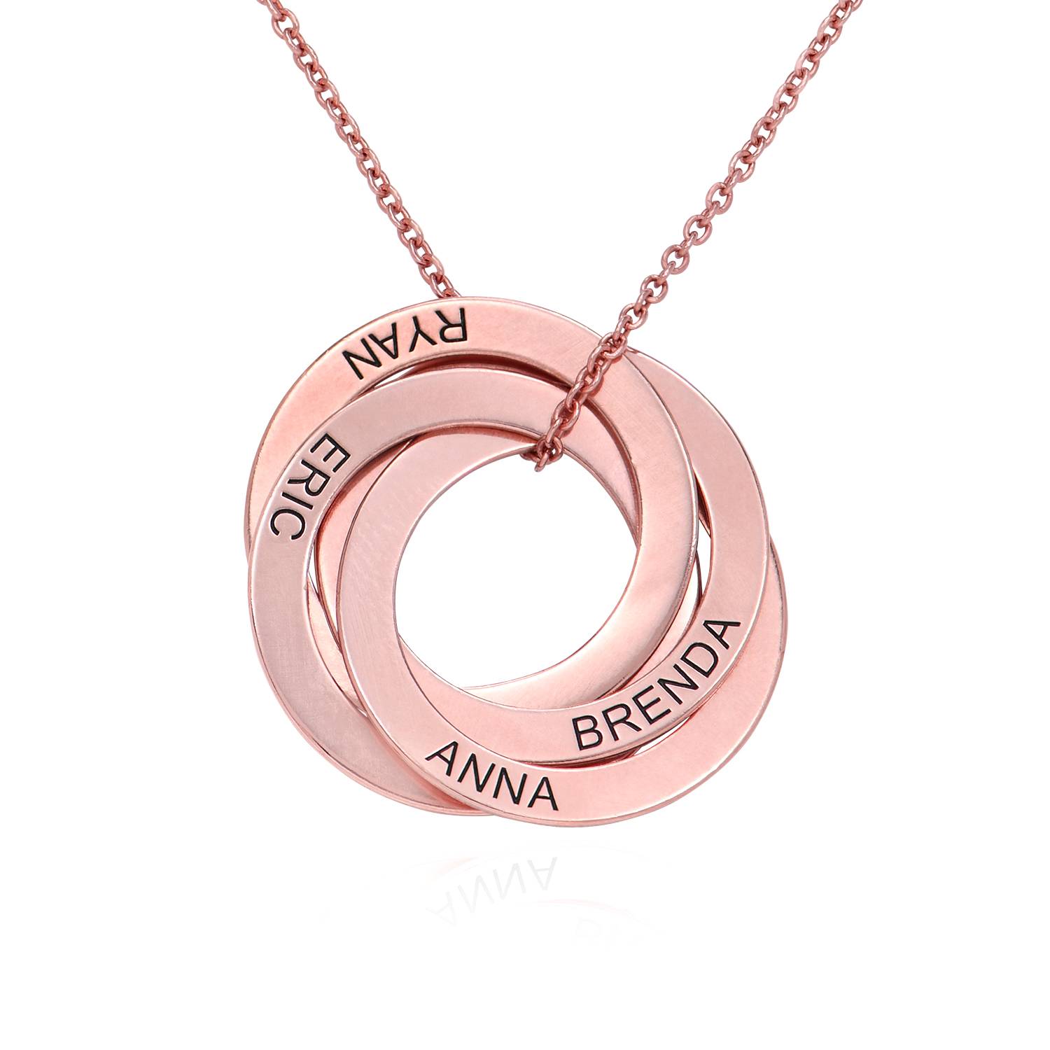 4 Russian Rings Necklace in Rose Gold Plating-2 product photo