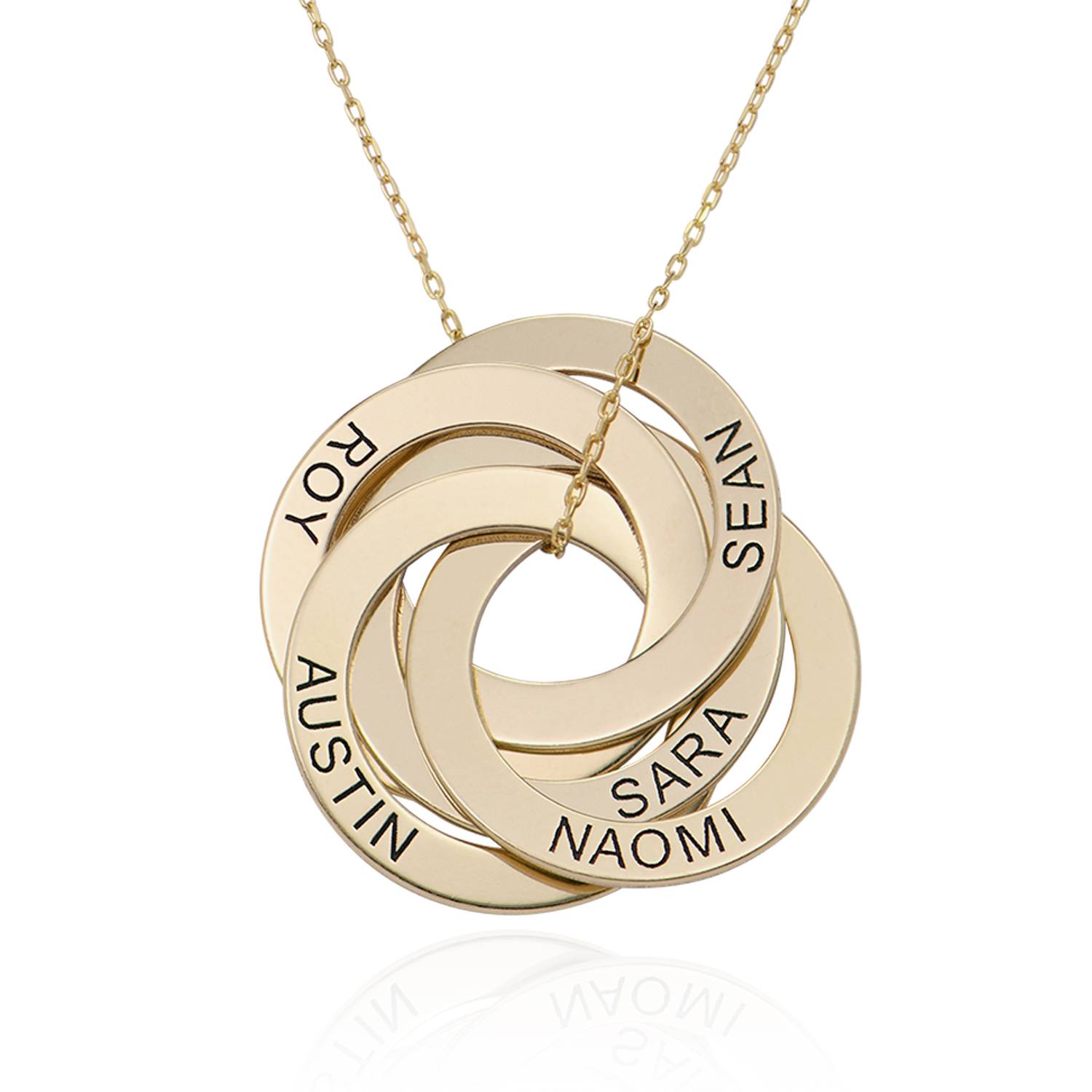 5 Russian Rings Necklace in 10k Yellow Gold-1 product photo
