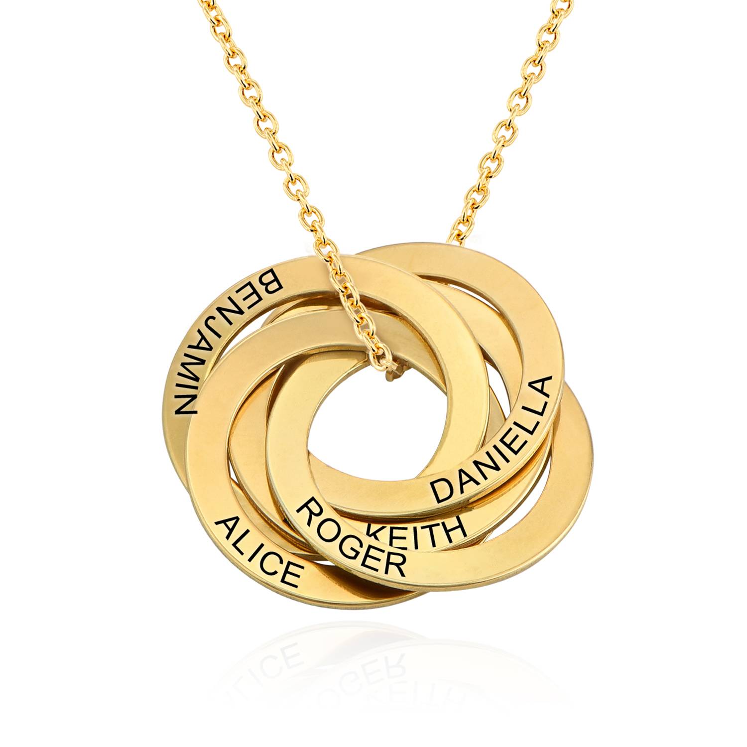 5 Russian Rings Necklace in 18k Gold Vermeil-1 product photo