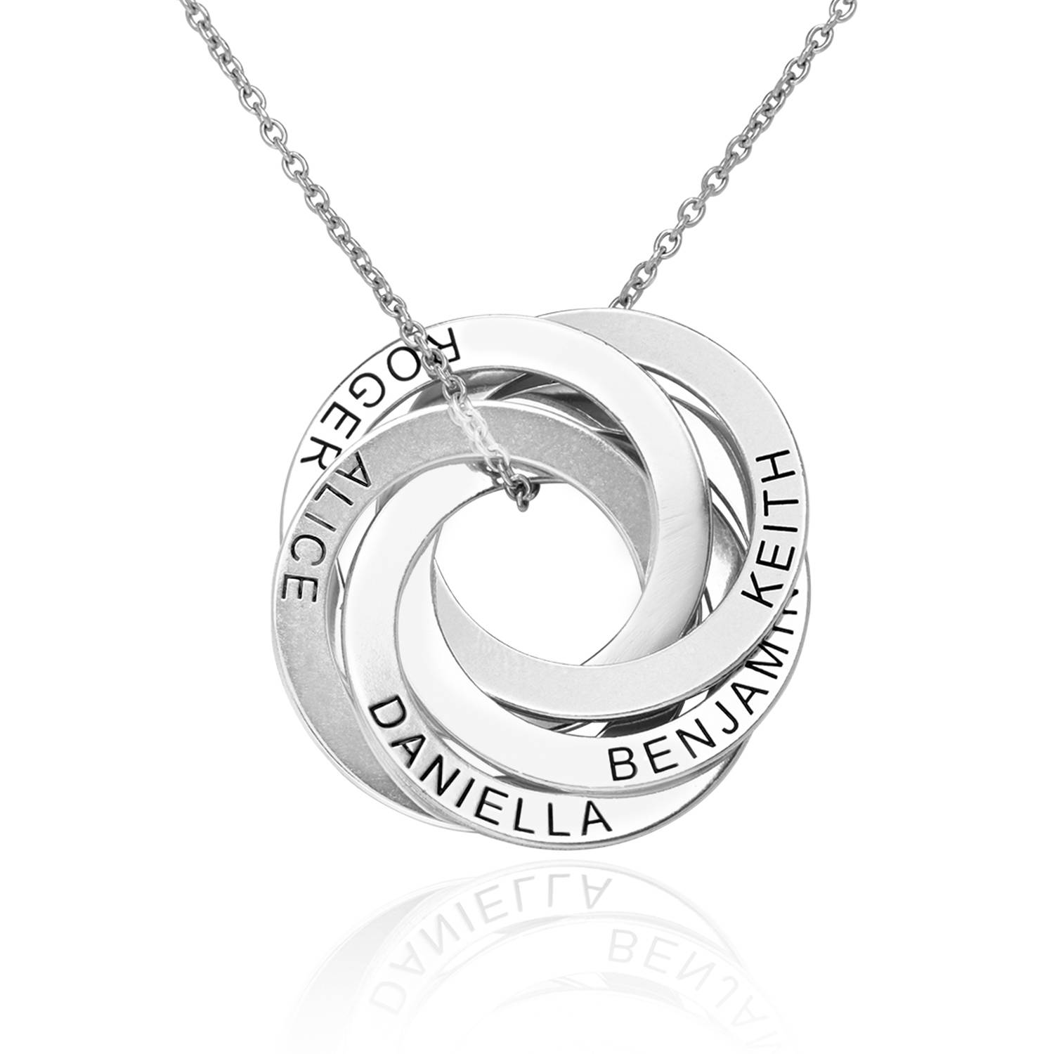 5 Russian Rings Necklace in Sterling Silver-4 product photo