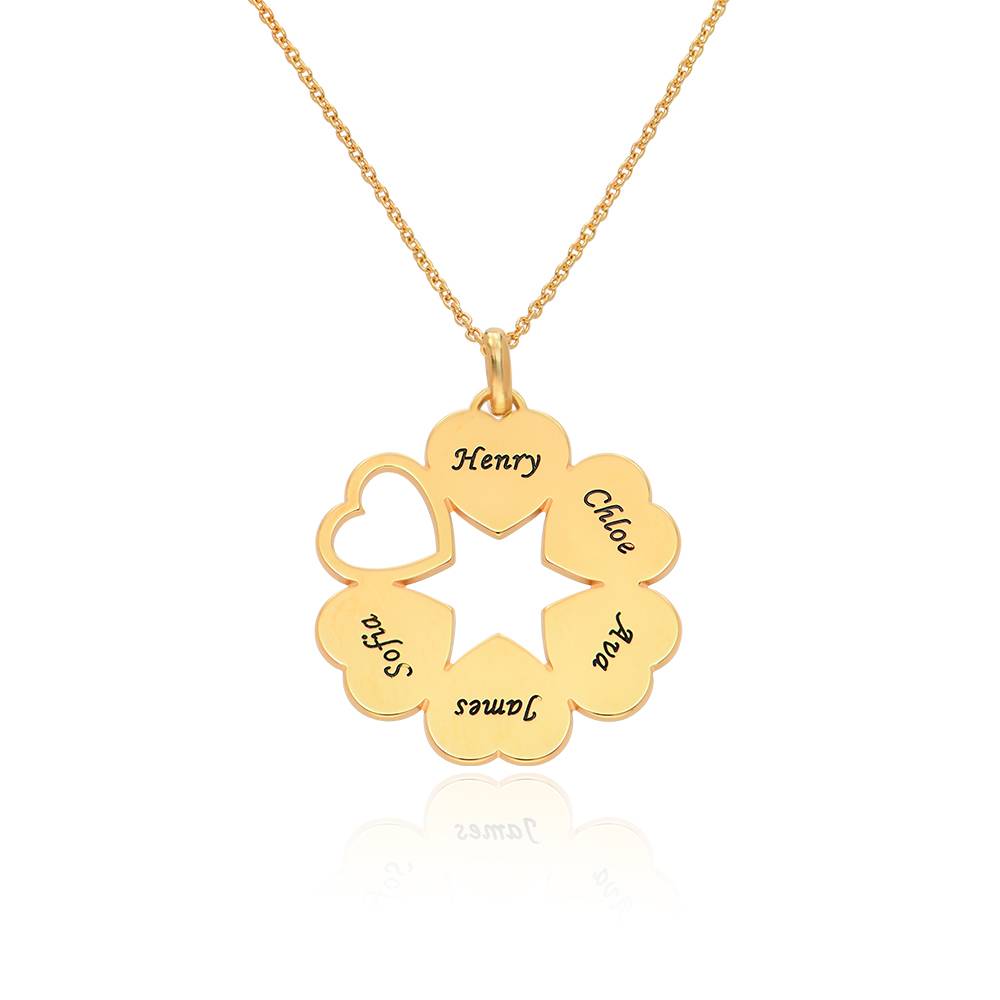 6 Leaf Clover Name Necklace in 18K Gold Plating product photo