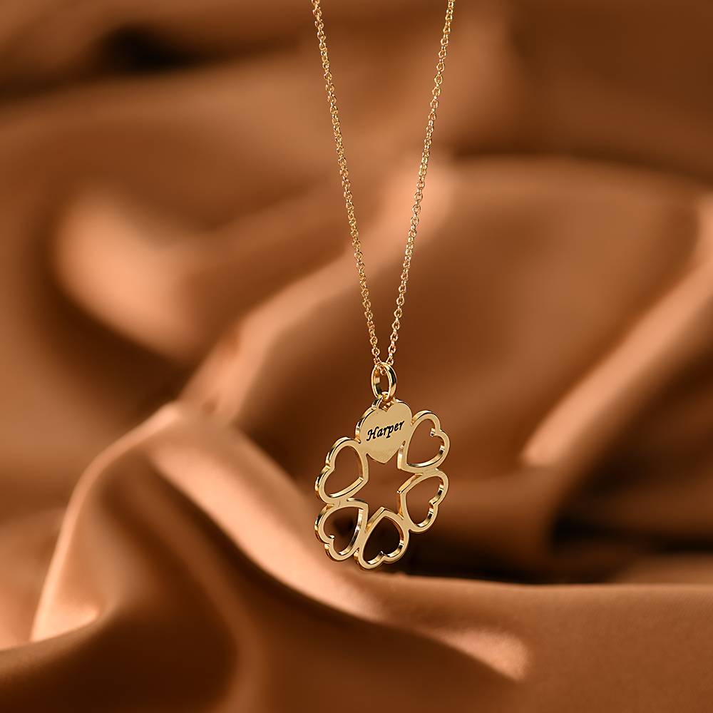 6 Leaf Clover Name Necklace in 18K Gold Vermeil-3 product photo