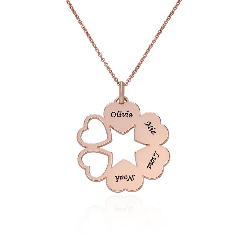 6 Leaf Clover Name Necklace in 18K Rose Gold Plating-1 product photo