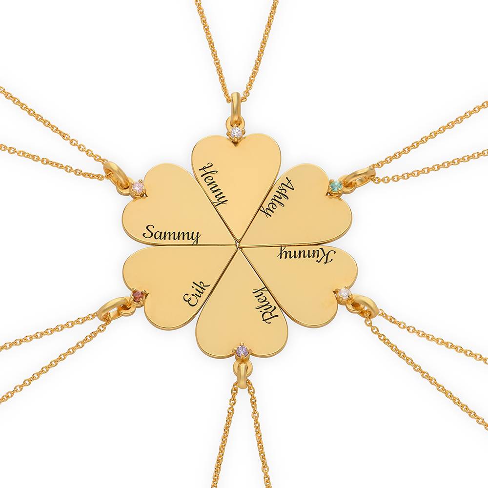 6 Piece Personalized Friendship and Birthstone Necklace in 18K Gold Plating-1 product photo