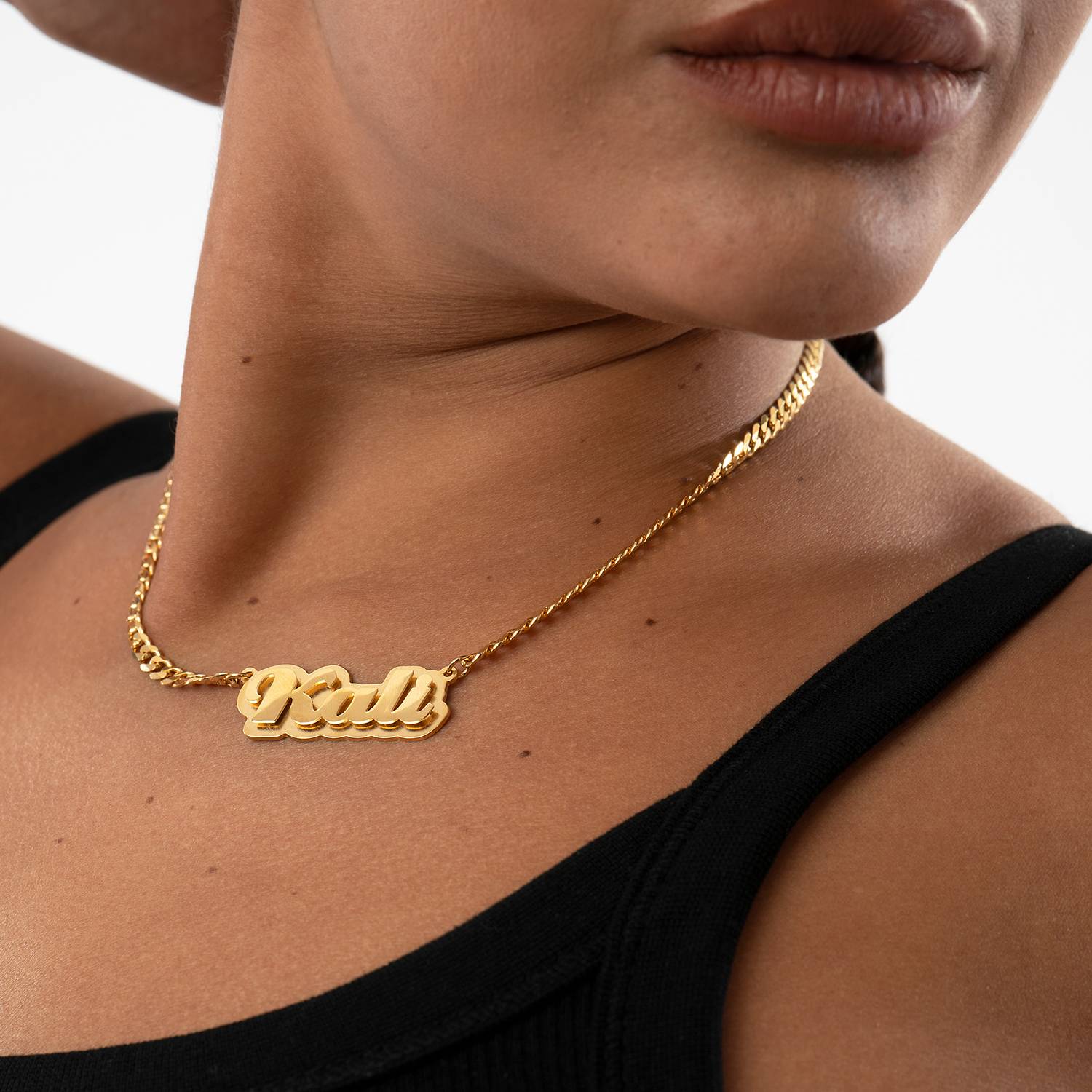 Alexis Double Plated Name Necklace in 18K Gold Plating-6 product photo