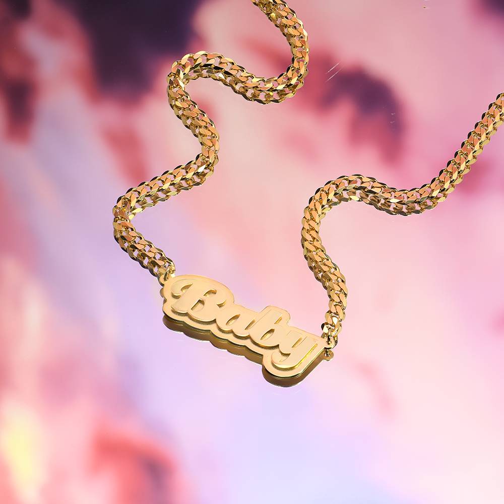 Alexis Double Plated Name Necklace in 18K Gold Vermeil-2 product photo