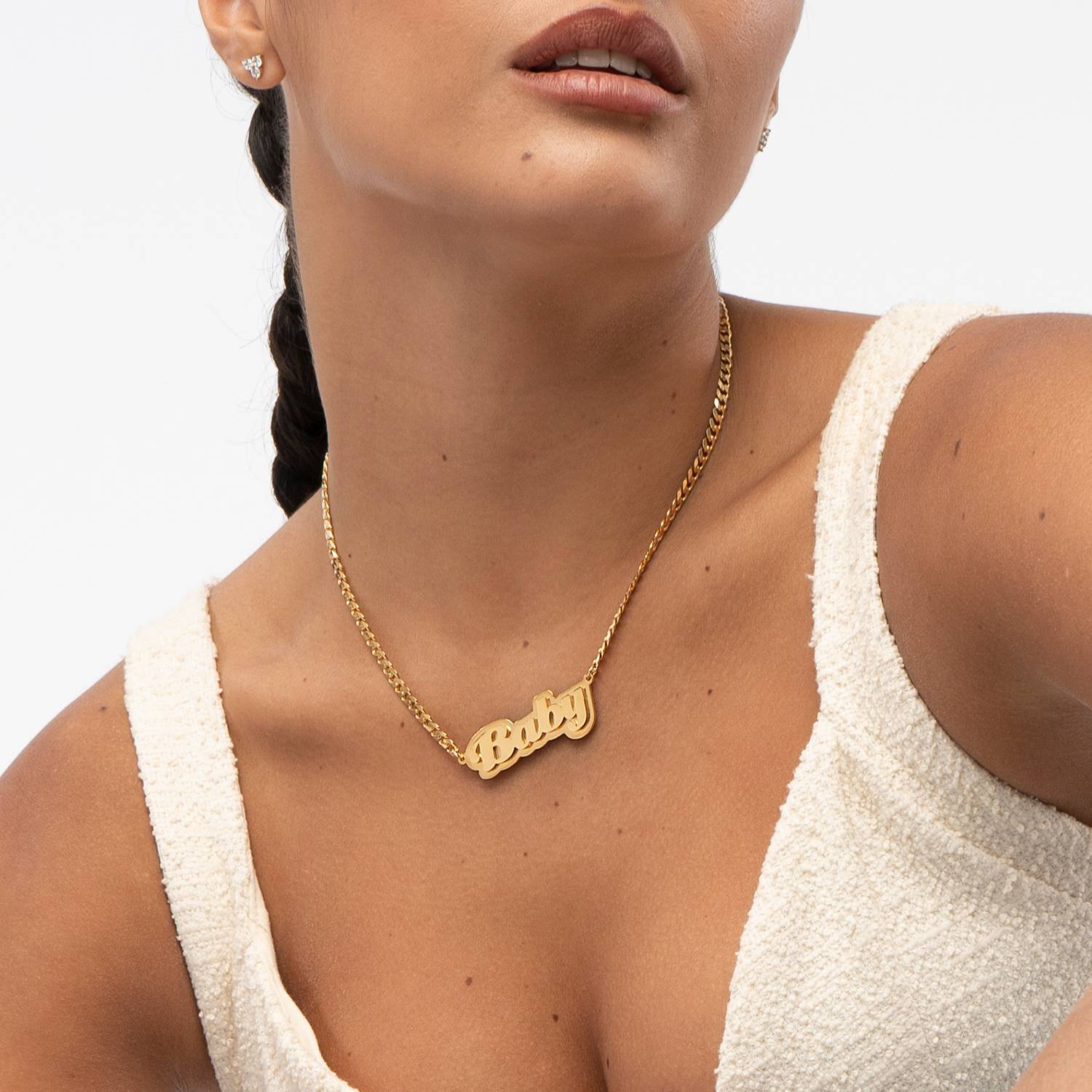 Alexis Double Plated Name Necklace in 18K Gold Vermeil-4 product photo