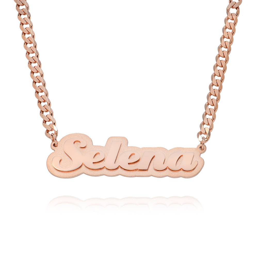 Alexis Double Plated Name Necklace in 18K Rose Gold Plating-5 product photo