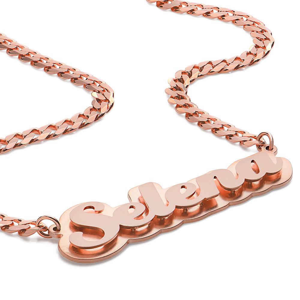 Alexis Double Plated Name Necklace in 18K Rose Gold Plating-4 product photo