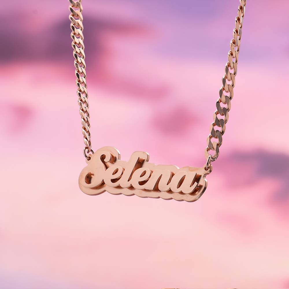 Alexis Double Plated Name Necklace in 18K Rose Gold Plating-6 product photo