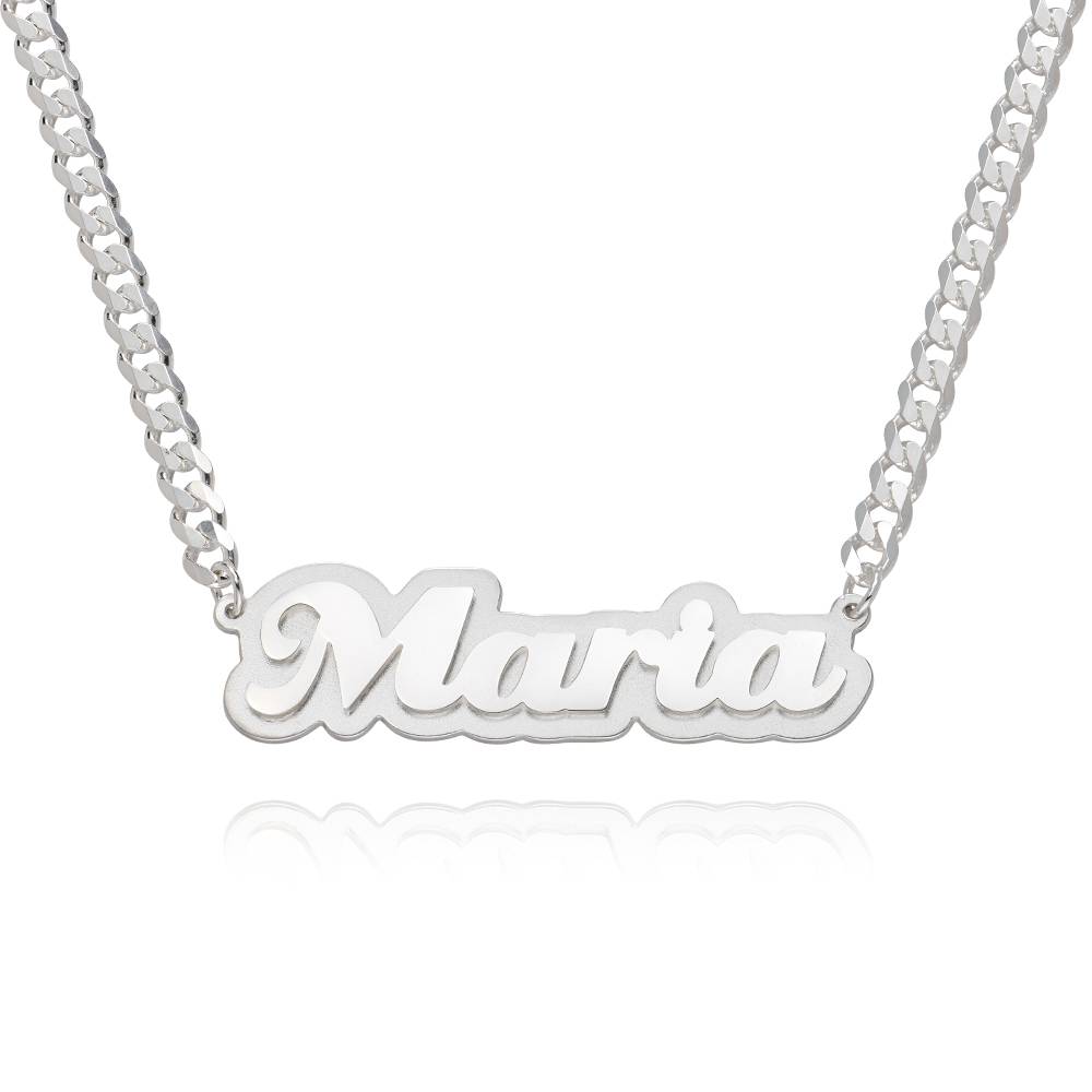 Alexis Double Plated Name Necklace in Sterling Silver-4 product photo