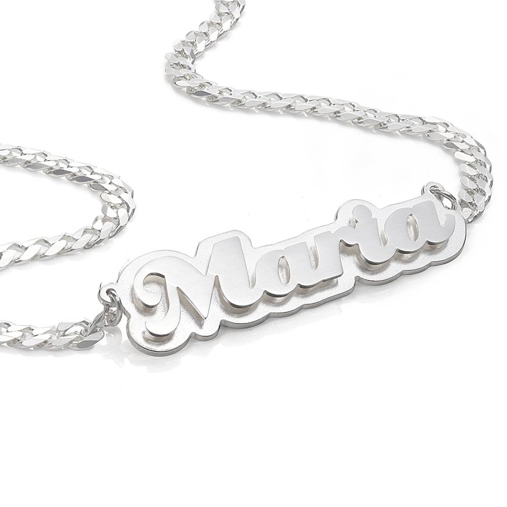 Alexis Double Plated Name Necklace in Sterling Silver product photo