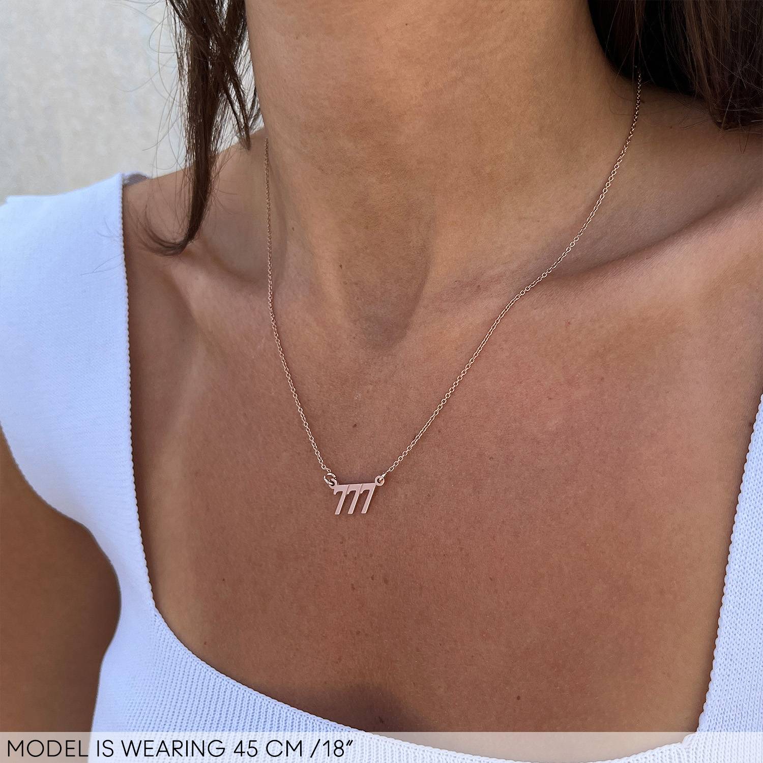 Angel Number Necklace in 18K Rose Gold Plating-7 product photo